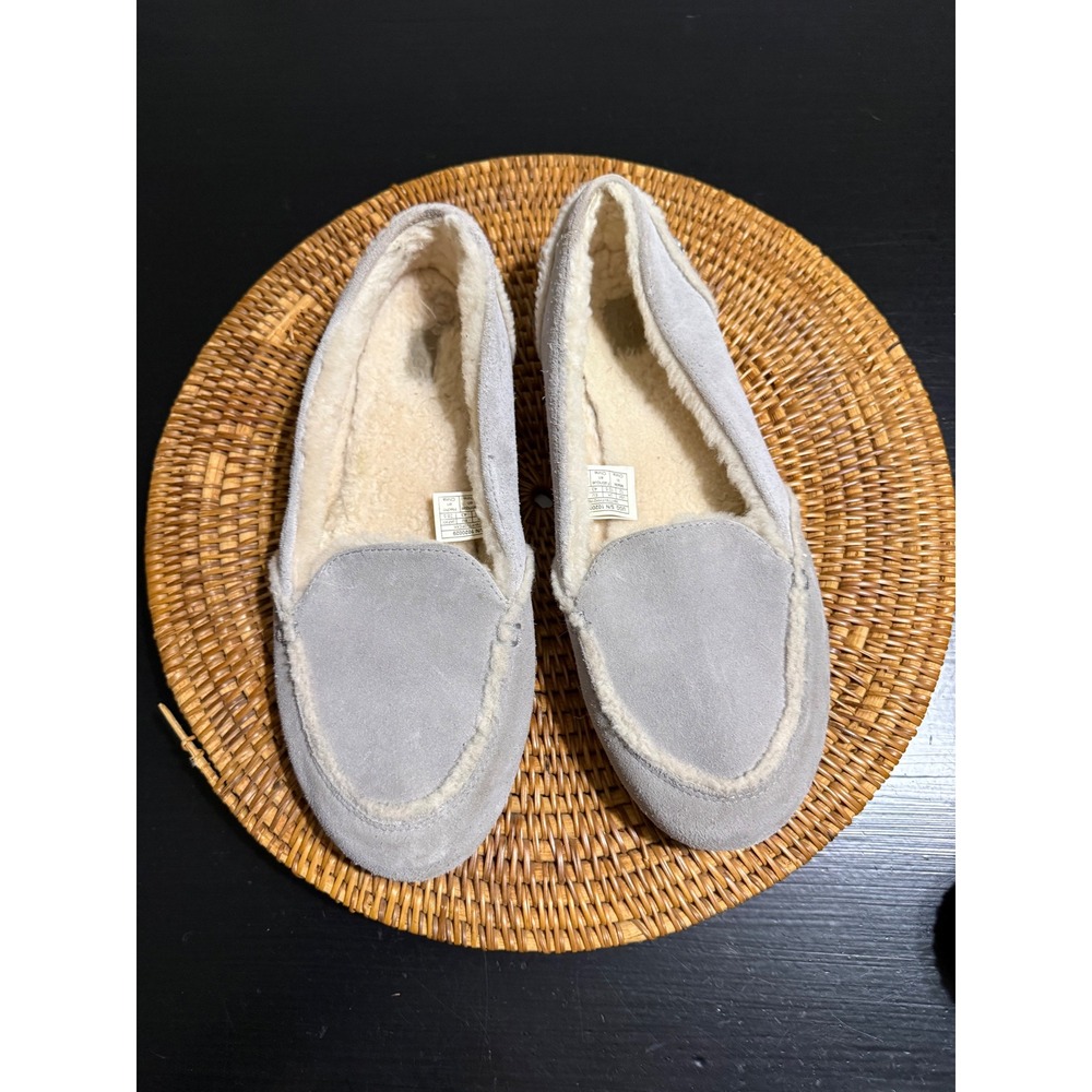 UGG Milana Grey Suede Shearling Driving Loafers Moccasins 1020029 Womens 12
